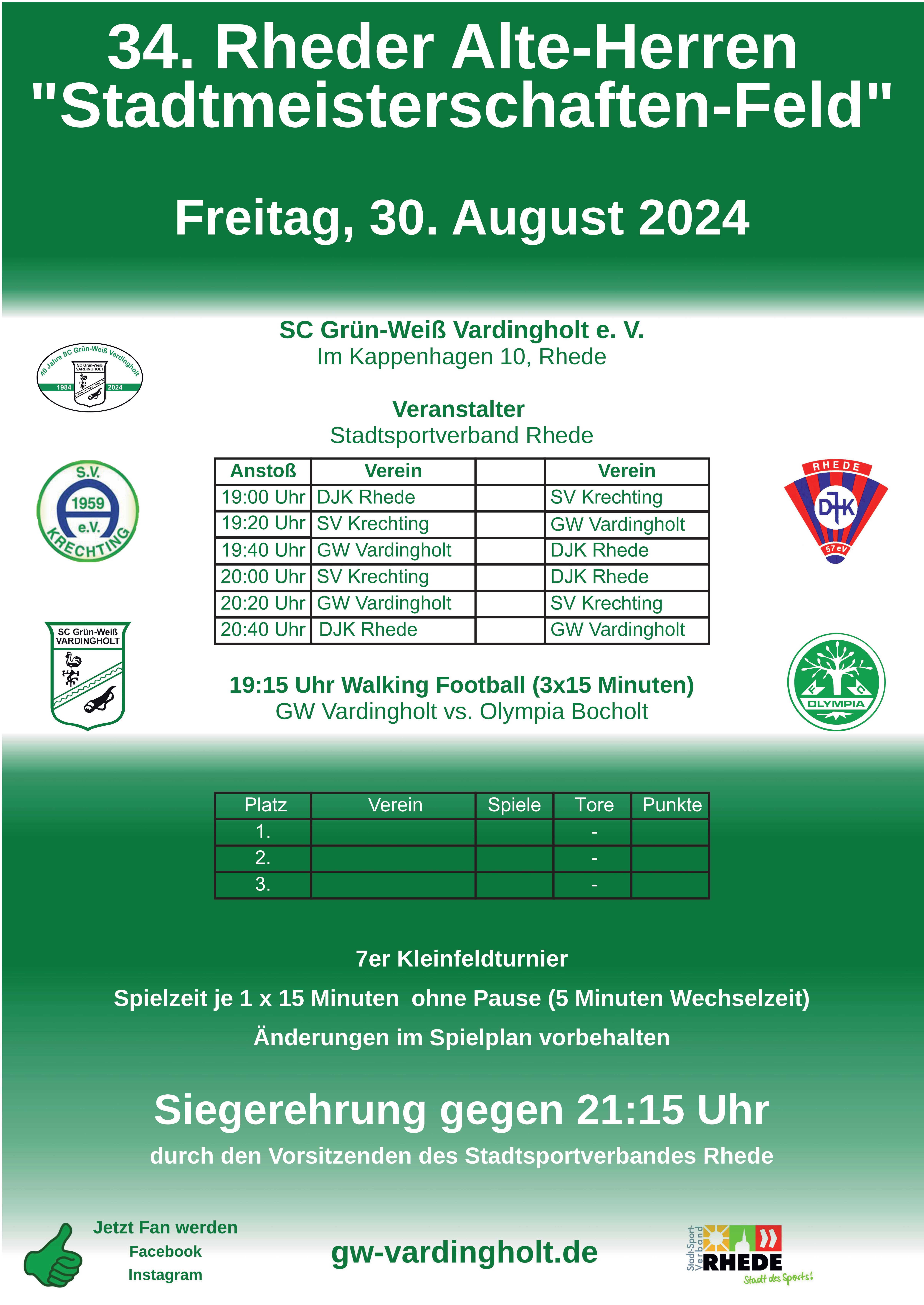 Plakat Alte-Herren Stadtmeisterschaften