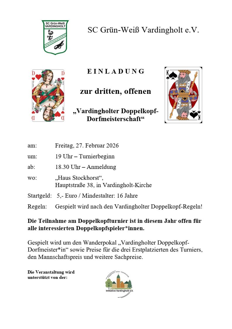 Einladung Doppelkopfturnier 2025